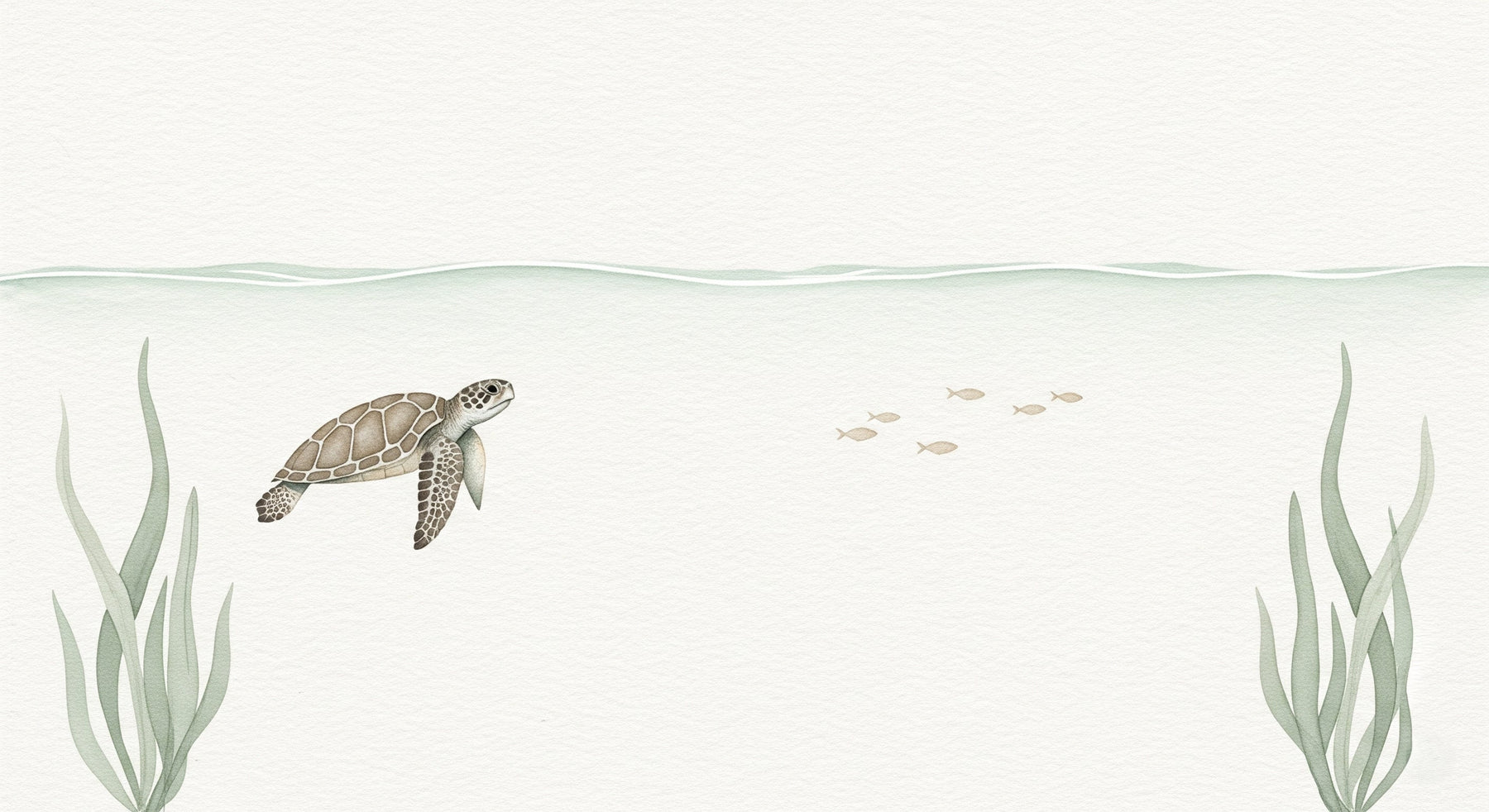Detailed sea turtle underwater mural wallpaper design pattern by Kids-Mundo