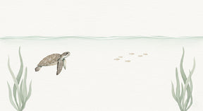Detailed sea turtle underwater mural wallpaper design pattern by Kids-Mundo