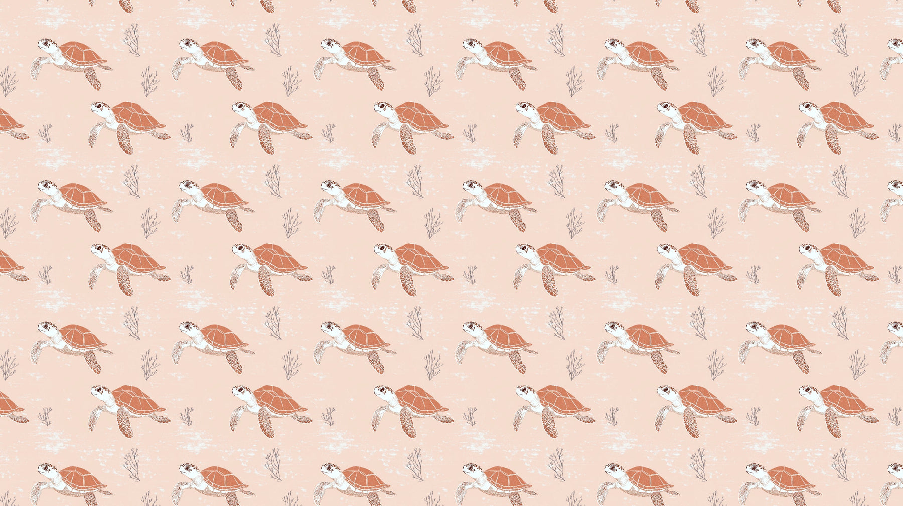 Detailed sea turtle mural wallpaper design pattern with pastel ocean theme by Kids-Mundo