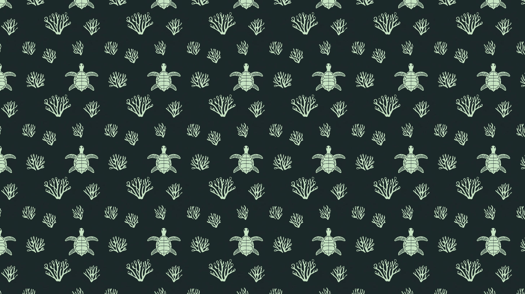 Detailed sea turtle and coral reef mural wallpaper design pattern by Kids-Mundo