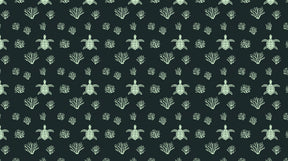 Detailed sea turtle and coral reef mural wallpaper design pattern by Kids-Mundo