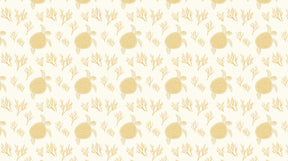 Detailed sea turtle and golden coral mural wallpaper design pattern by Kids-Mundo