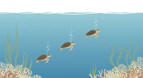 Detailed sea turtle underwater mural wallpaper design pattern by Kids-Mundo