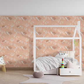 Marine life sea turtle mural wallpaper for calming children's room by Kids-Mundo