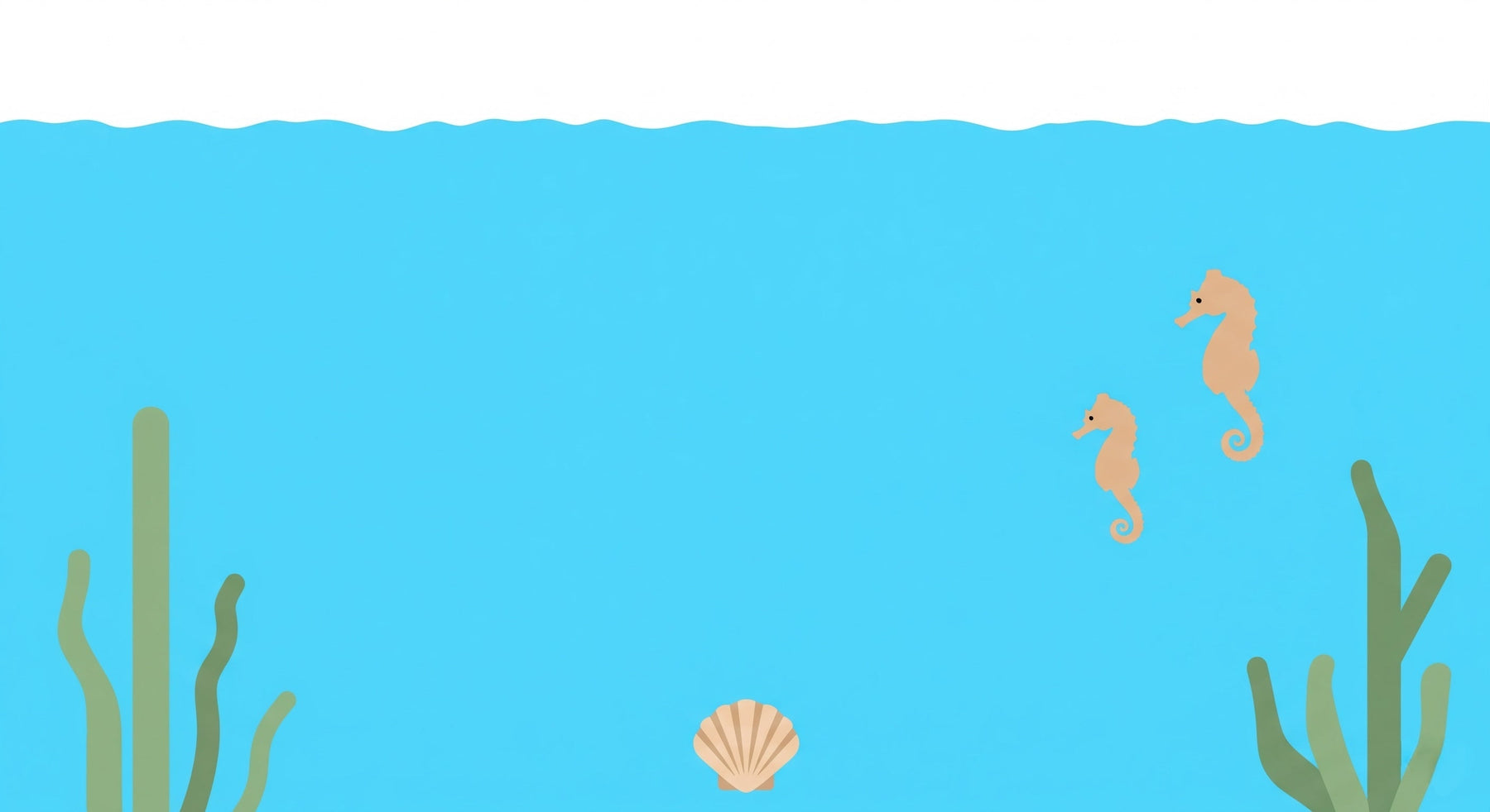 Detailed seahorse and seaweed mural wallpaper design pattern by Kids-Mundo
