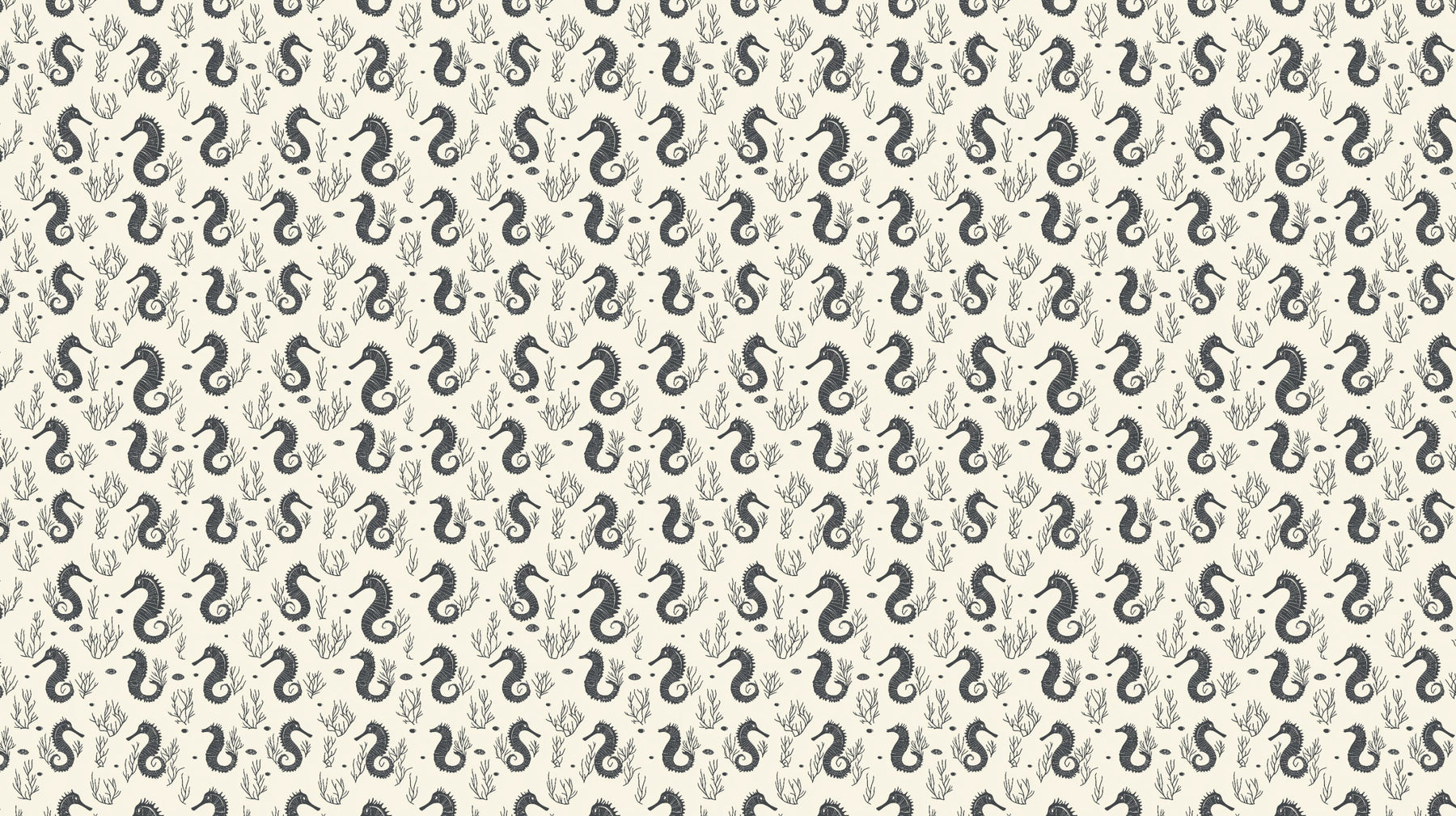 Detailed seahorse and seaweed mural wallpaper design pattern by Kids-Mundo