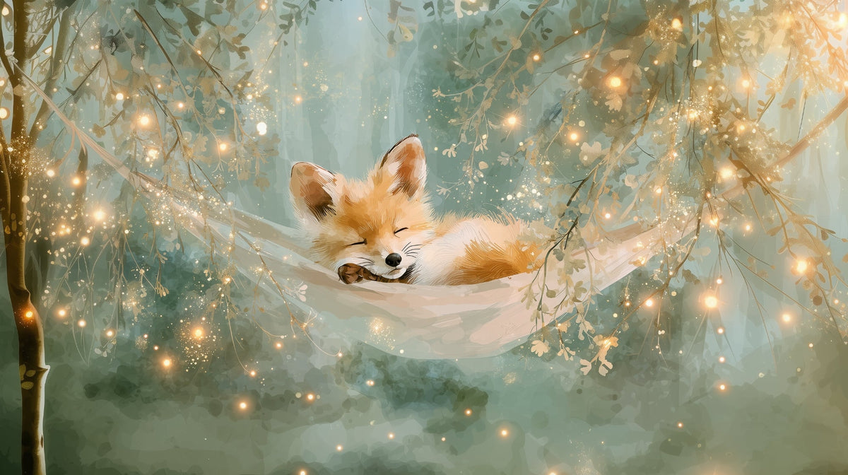 Sleeping Fox in the Forest Wall Mural