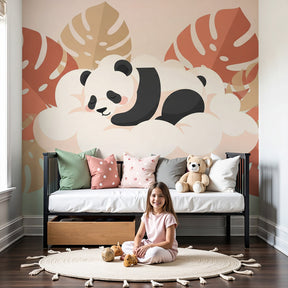 Sleeping panda mural wallpaper creating peaceful nursery atmosphere by Kids-Mundo