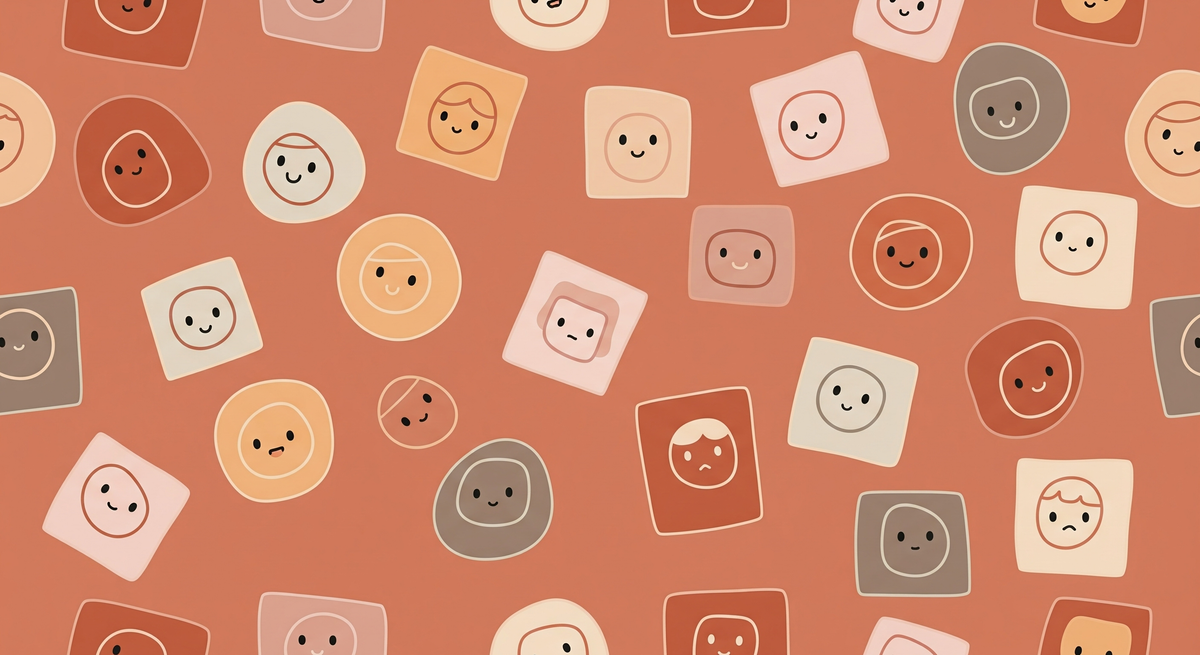 Cute Smiling Faces Wall Mural