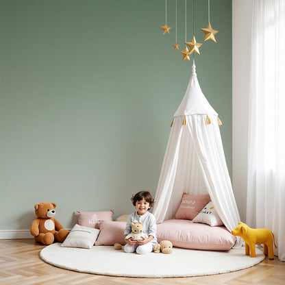 Kids-Mundo soft green ombre wall mural in a calm, gentle baby nursery room