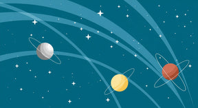Detailed space planets mural wallpaper design pattern with cosmic universe theme by Kids-Mundo