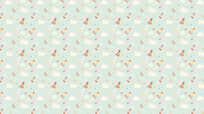 Detailed space rocket mural wallpaper design pattern with colorful rockets, clouds and stars by Kids-Mundo
