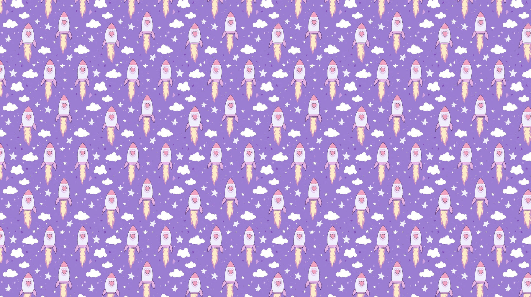 Detailed space rocket mural wallpaper design pattern with purple background by Kids-Mundo