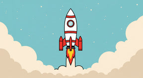 Detailed space rocket mural wallpaper design pattern with clouds and stars by Kids-Mundo