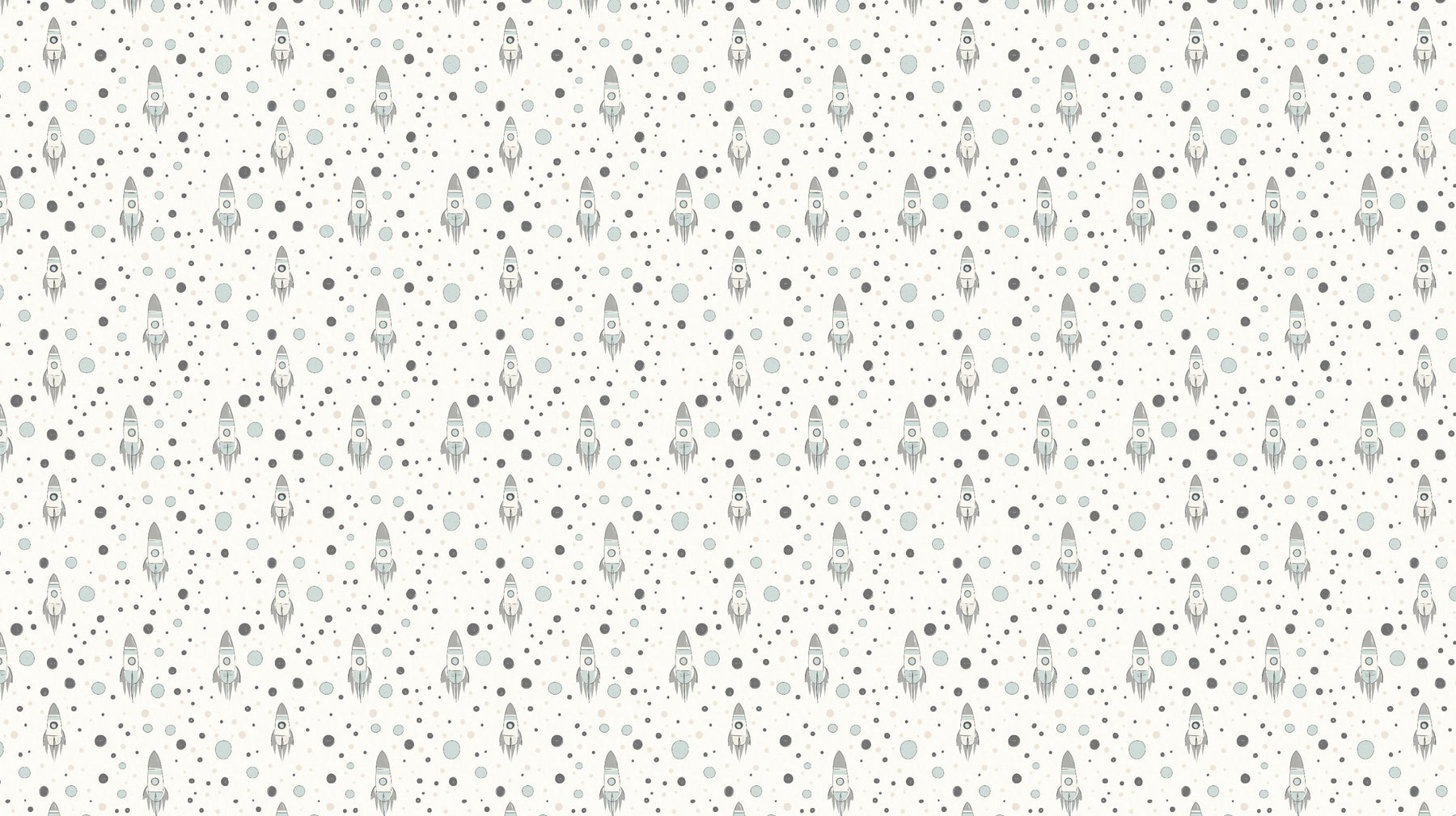 Detailed space rocket and clouds mural wallpaper design pattern by Kids-Mundo