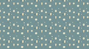 Detailed space rocket and planets mural wallpaper design pattern on blue background by Kids-Mundo