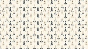 Detailed colorful space rocket mural wallpaper design pattern by Kids-Mundo