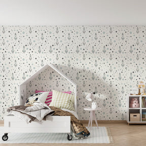 Space-themed mural wallpaper inspiring imaginative play in kids room decor