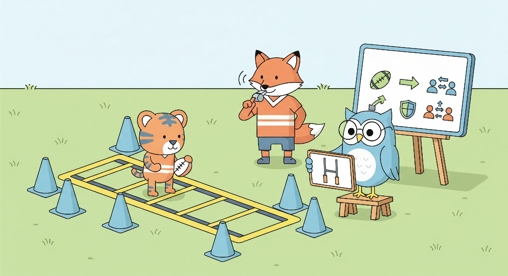 Tiger, Fox and Owl Sports Training Wall Mural