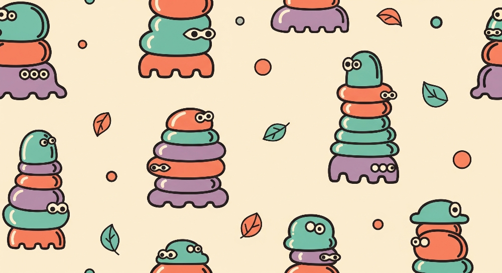 Colourful Stacked Caterpillar Wall Mural