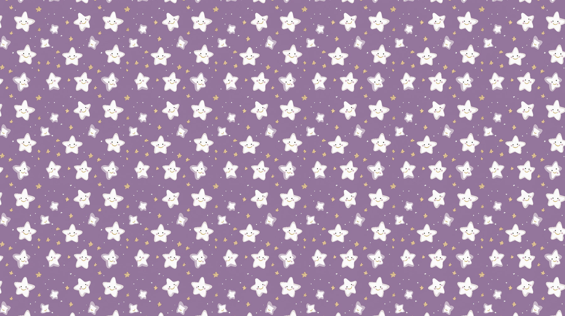 Detailed smiling stars mural wallpaper design pattern on purple background by Kids-Mundo