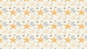 Detailed starfish and coral watercolor mural wallpaper design pattern by Kids-Mundo