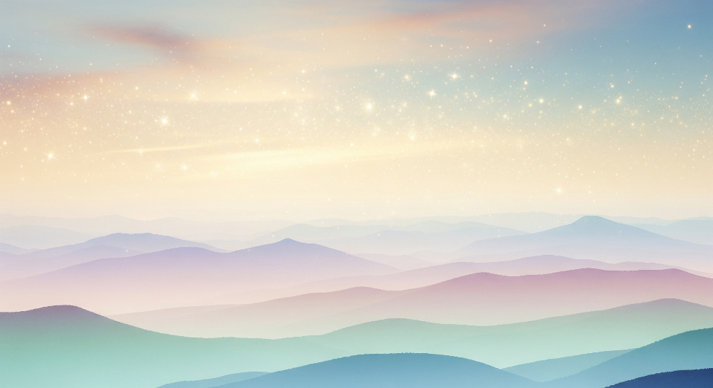 Starry Pastel Mountains Wall Mural