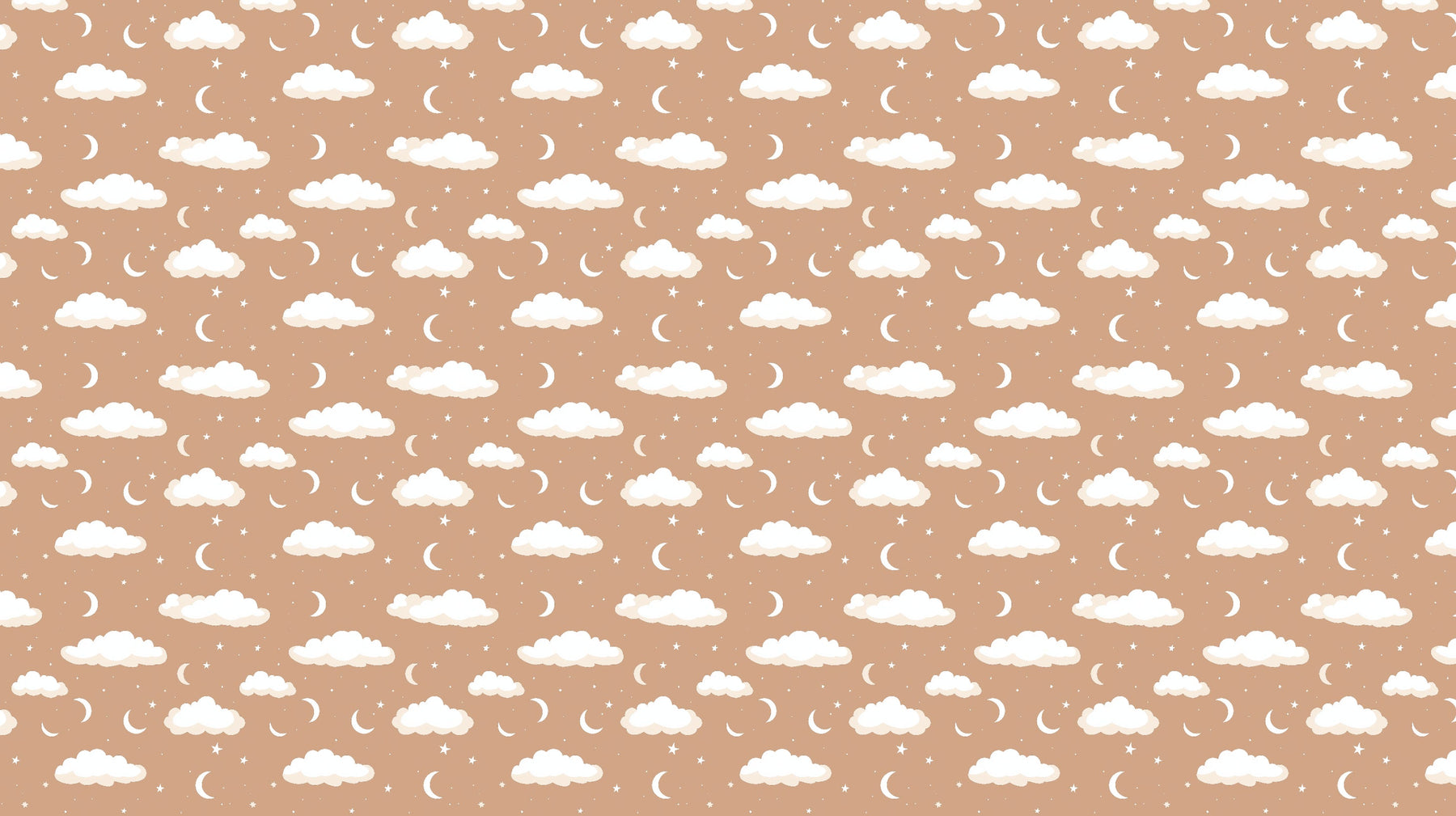 Detailed starry sky mural wallpaper design pattern with clouds, moons and stars by Kids-Mundo