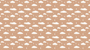 Detailed starry sky mural wallpaper design pattern with clouds, moons and stars by Kids-Mundo