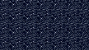 Detailed navy blue stars and waves mural wallpaper design pattern by Kids-Mundo