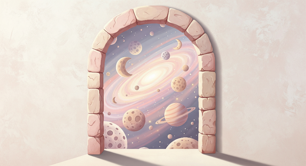 Pastel Stone Archway Galaxy Wall Mural