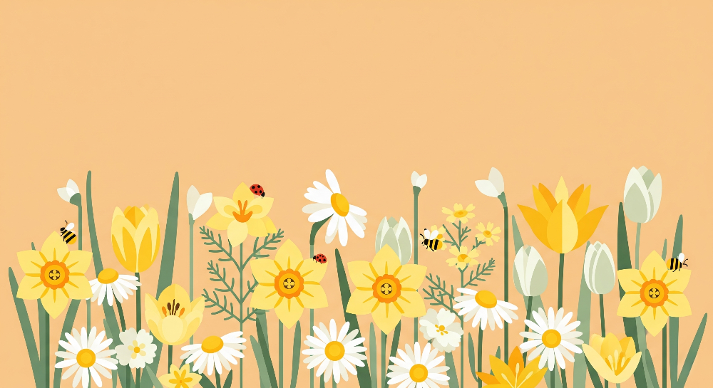Sunny Yellow Wildflower Meadow Wall Mural