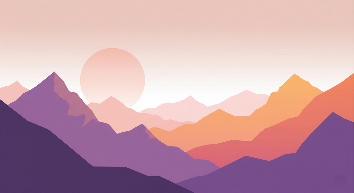Sunset Gradient Mountains Wall Mural