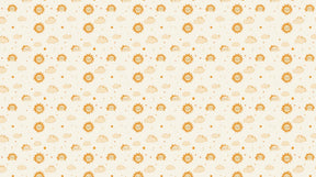 Detailed sunshine clouds mural wallpaper design pattern with smiling characters by Kids-Mundo