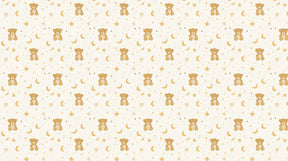 Detailed teddy bear and golden stars mural wallpaper design pattern by Kids-Mundo