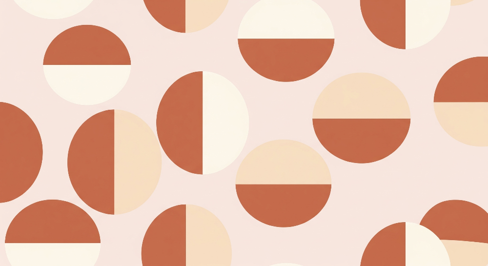 Terracotta Geometric Circles Wall Mural