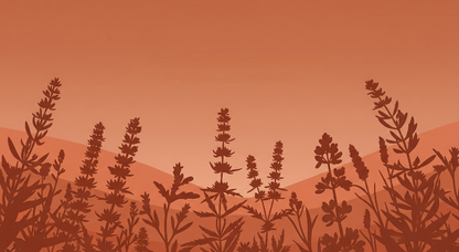 Flat artwork preview of the Kids-Mundo terracotta wildflower silhouette wall mural design