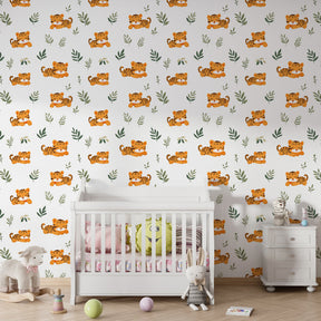 Safari animal mural wallpaper transforming children's playroom with jungle theme