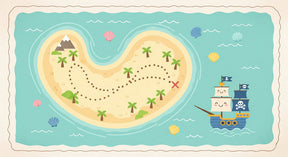 Detailed treasure map mural wallpaper design pattern featuring pirate island adventure by Kids-Mundo