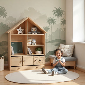 Tropical jungle mural wallpaper creating serene green nursery atmosphere by Kids-Mundo