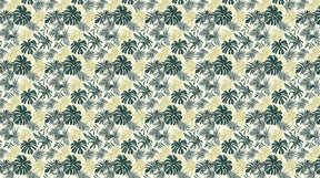 Detailed tropical leaves mural wallpaper design pattern with green and yellow botanical motifs by Kids-Mundo