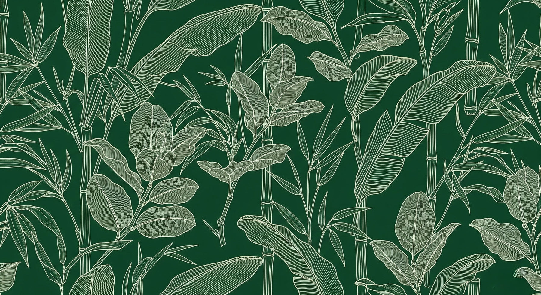 Detailed tropical leaves mural wallpaper design pattern with hand-drawn botanical motifs by Kids-Mundo