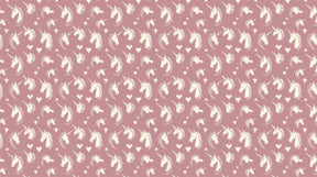 Detailed pink unicorn mural wallpaper design pattern with hearts and stars by Kids-Mundo