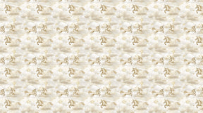 Detailed unicorn mural wallpaper design pattern with golden stars and clouds by Kids-Mundo