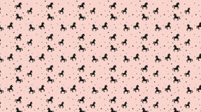 Black unicorns on pink background mural wallpaper design pattern by Kids-Mundo
