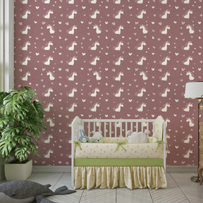 Enchanting unicorn and hearts mural wallpaper transforming girls playroom space