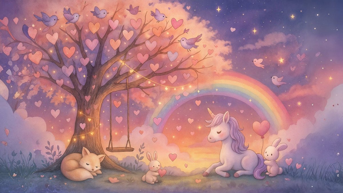 Fairytale Unicorn and Rainbow Tree Wall Mural