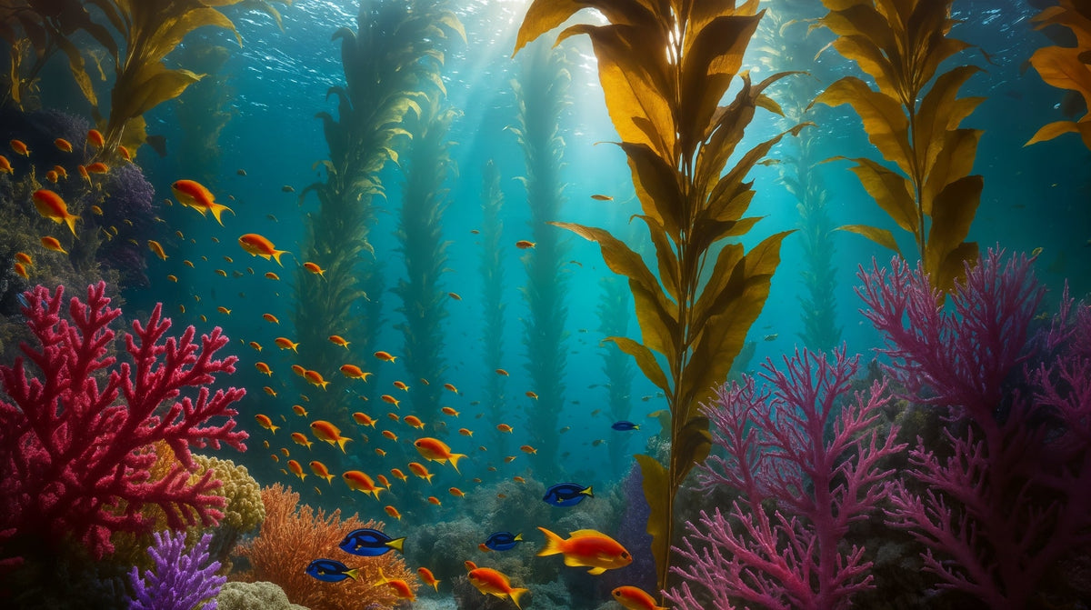 Vivid Coral Reef and Kelp Forest Wall Mural