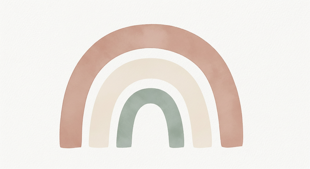 Watercolour Terracotta Rainbow Wall Mural