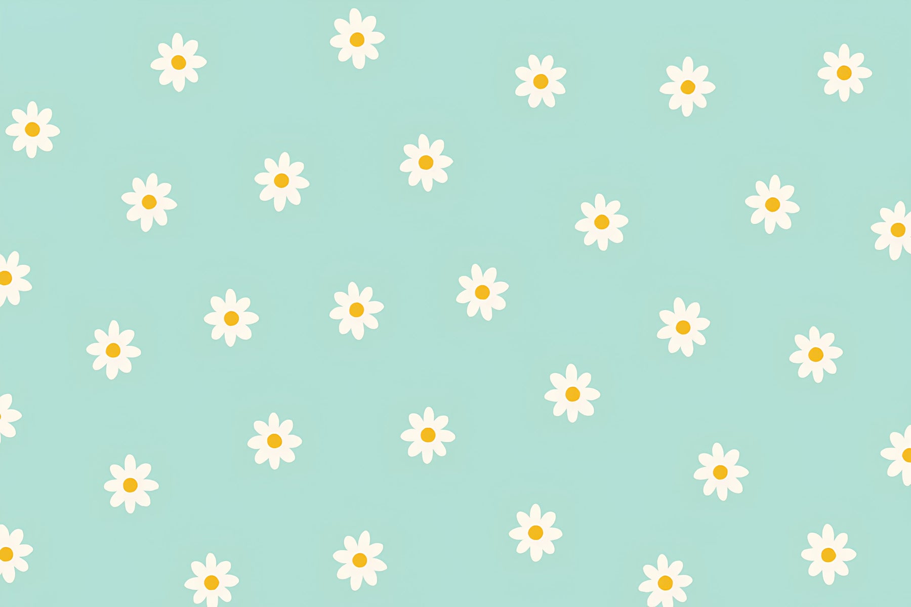 Detailed white flowers on light blue mural wallpaper design pattern by Kids-Mundo
